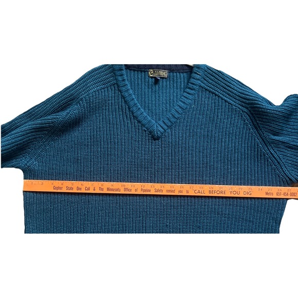 P. G. Field Men's XL‎ Fisherman Outdoor Blue Green Sweater XL V-neck - Picture 11 of 11